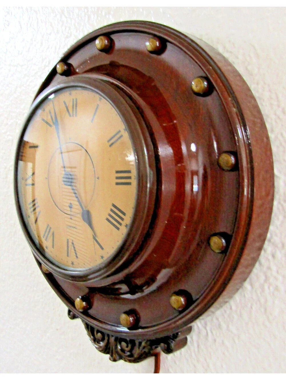 Rare Art Deco 1930s Sangamo Walnut Wall Clock